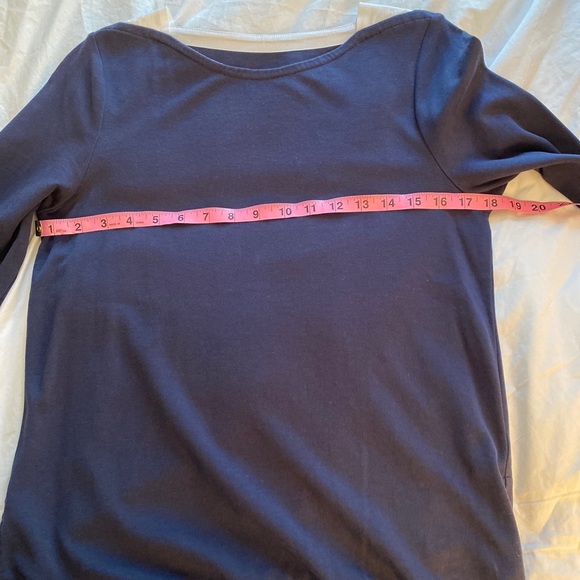 Classic navy Talbots Tshirt. Size petite small. All cotton. Boatneck style. - Picture 13 of 14